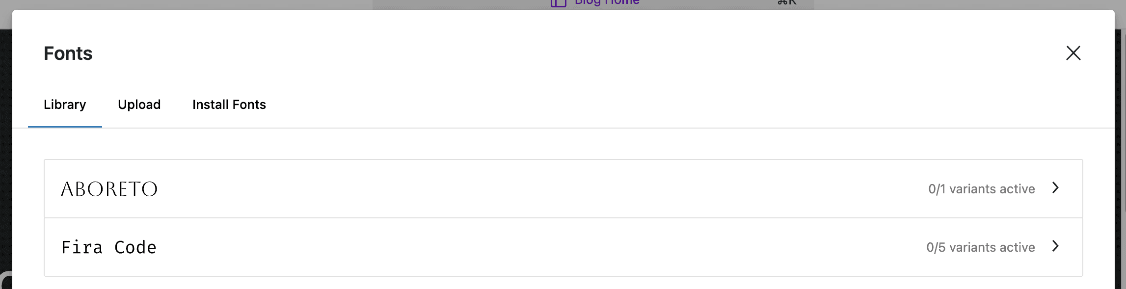 Font is installed but not active