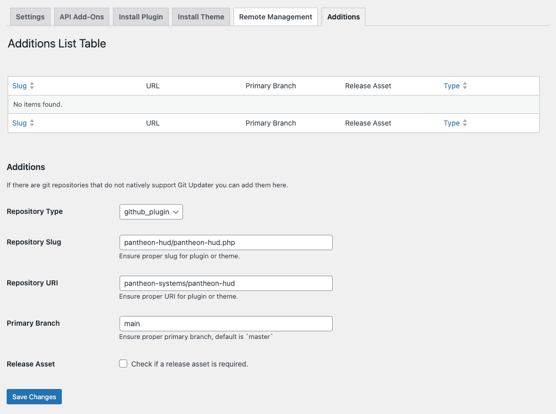 Git Updater Additions