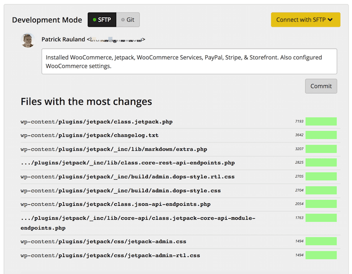 Committing SFTP changes