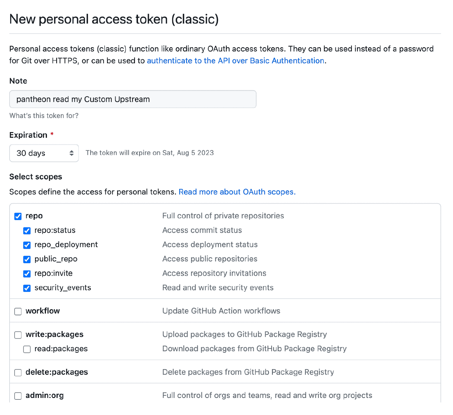 GitHub Create a Personal Access Token
