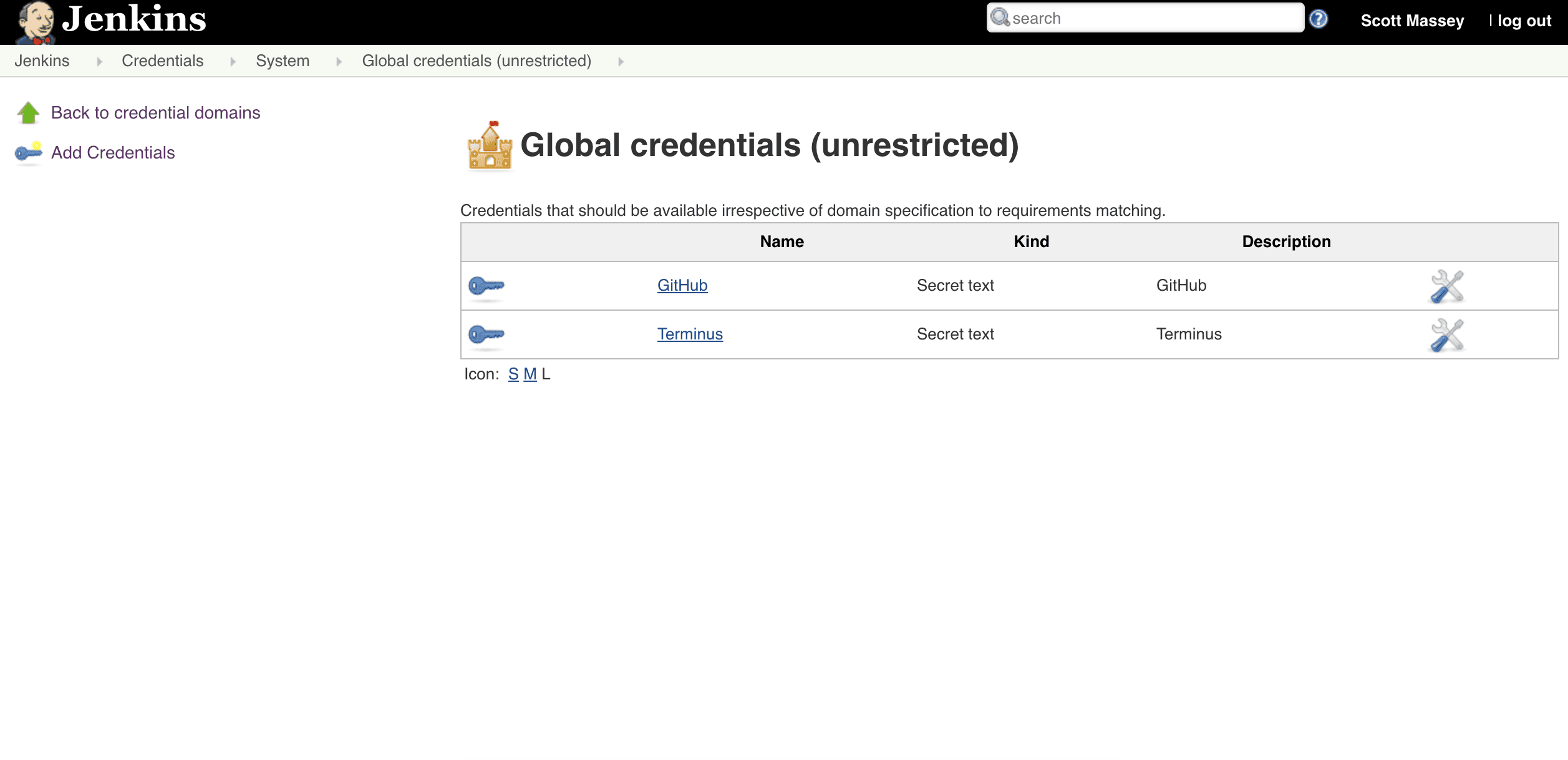 Credentials Page