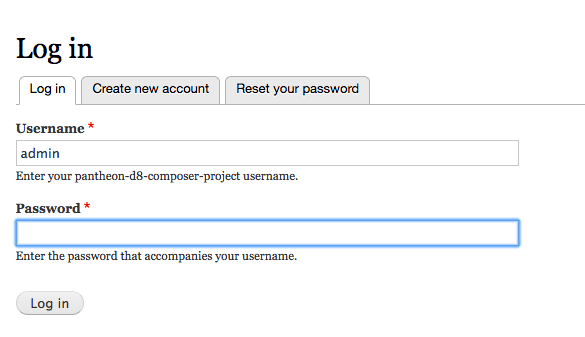 Site admin log in