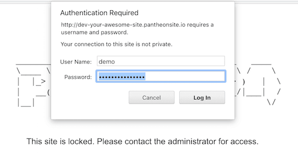 Locked site example
