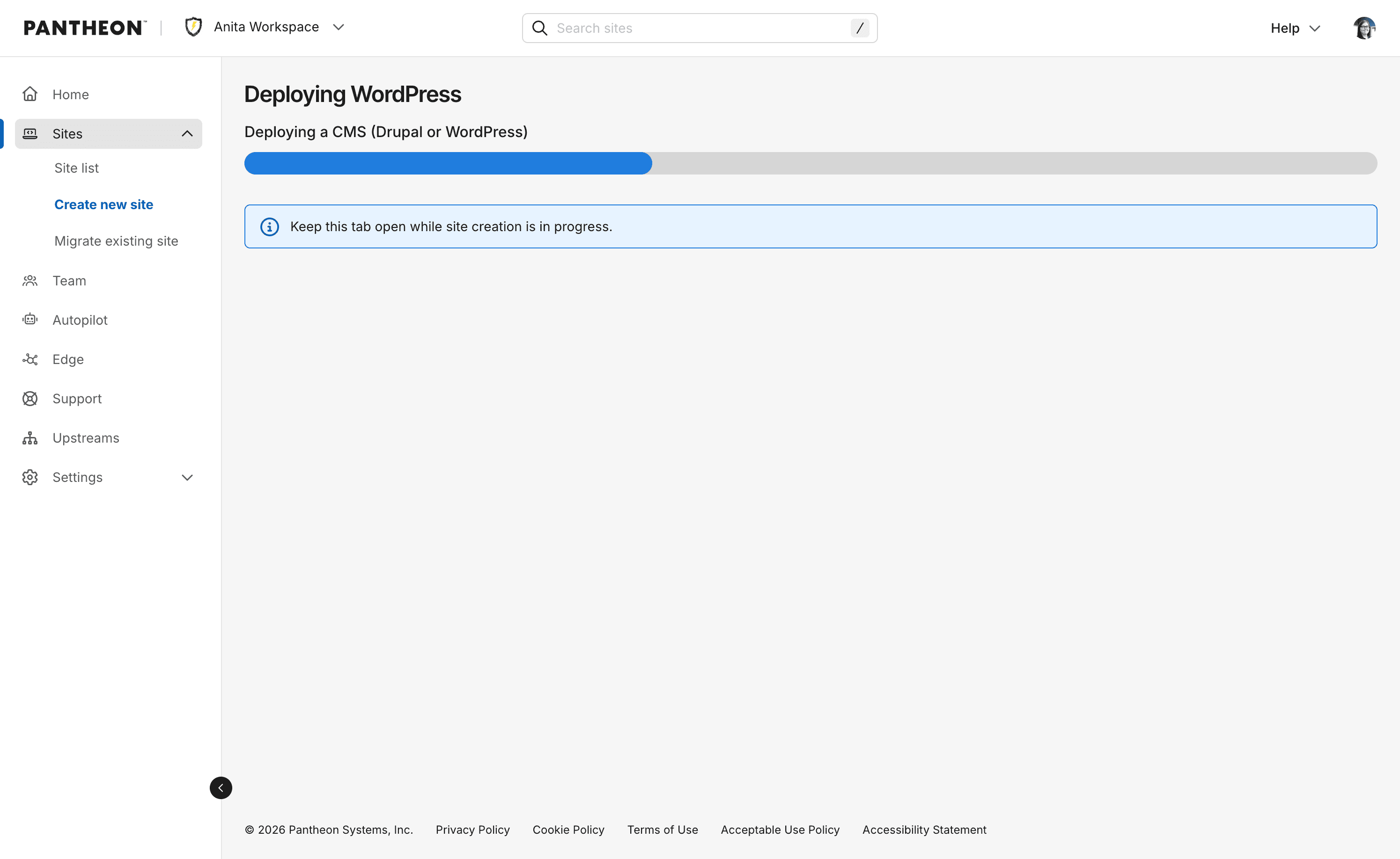 Deploying a new site