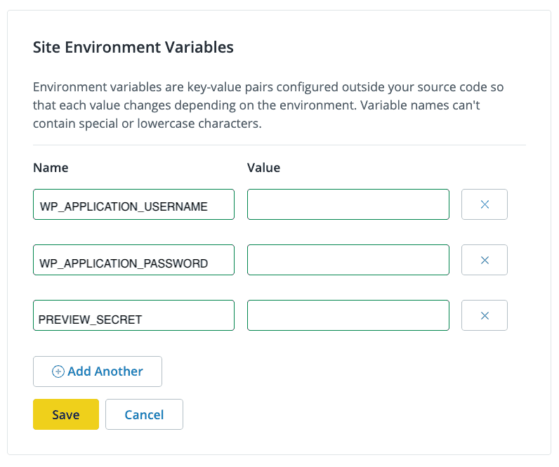 Site Environment Variables
