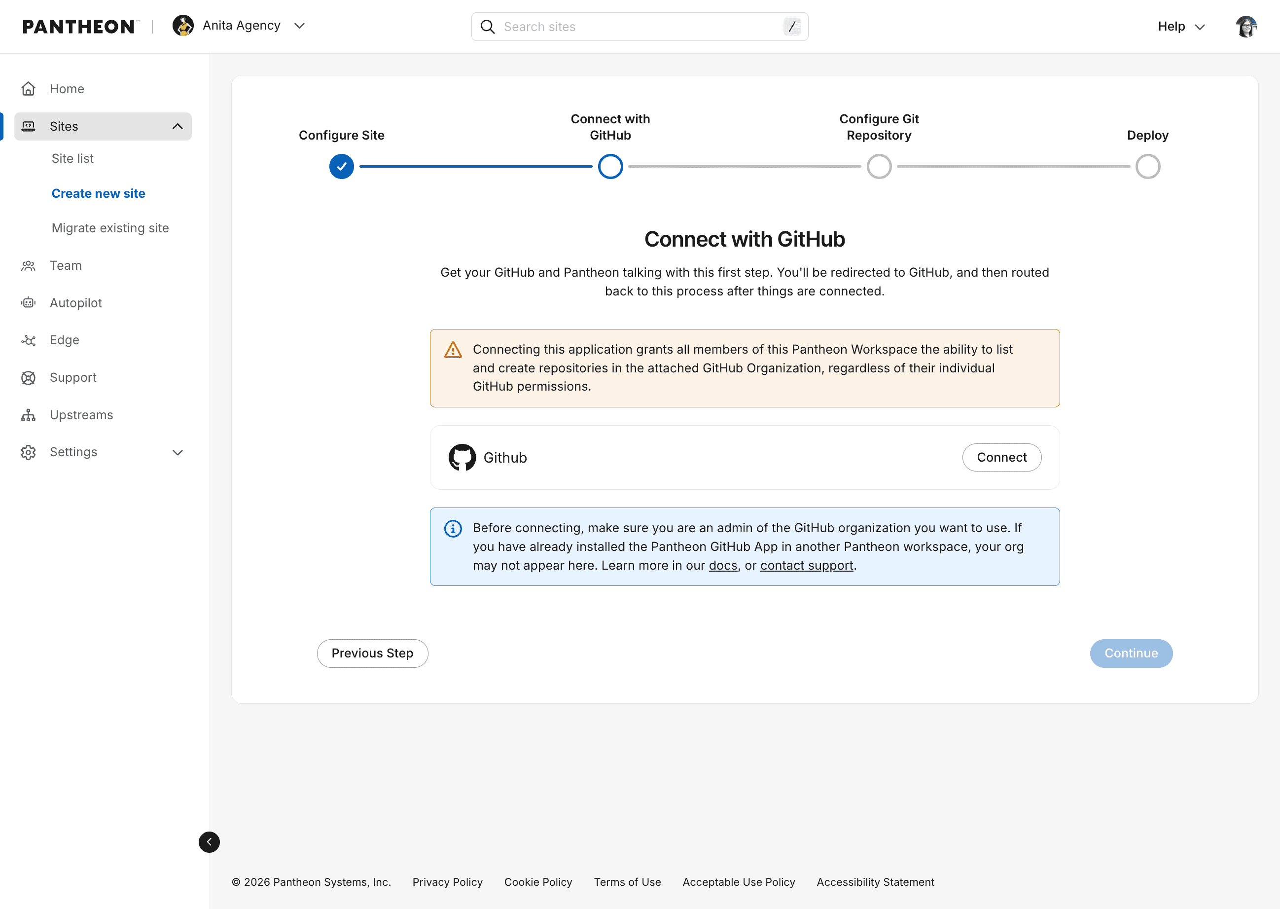 connect GitHub account