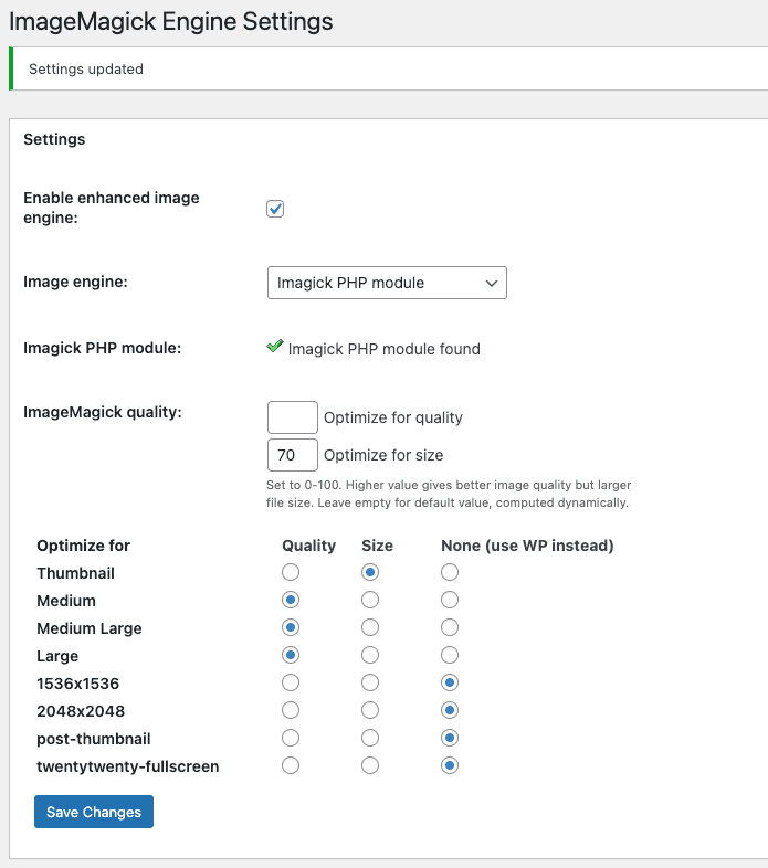 ImageMagick Engine Settings