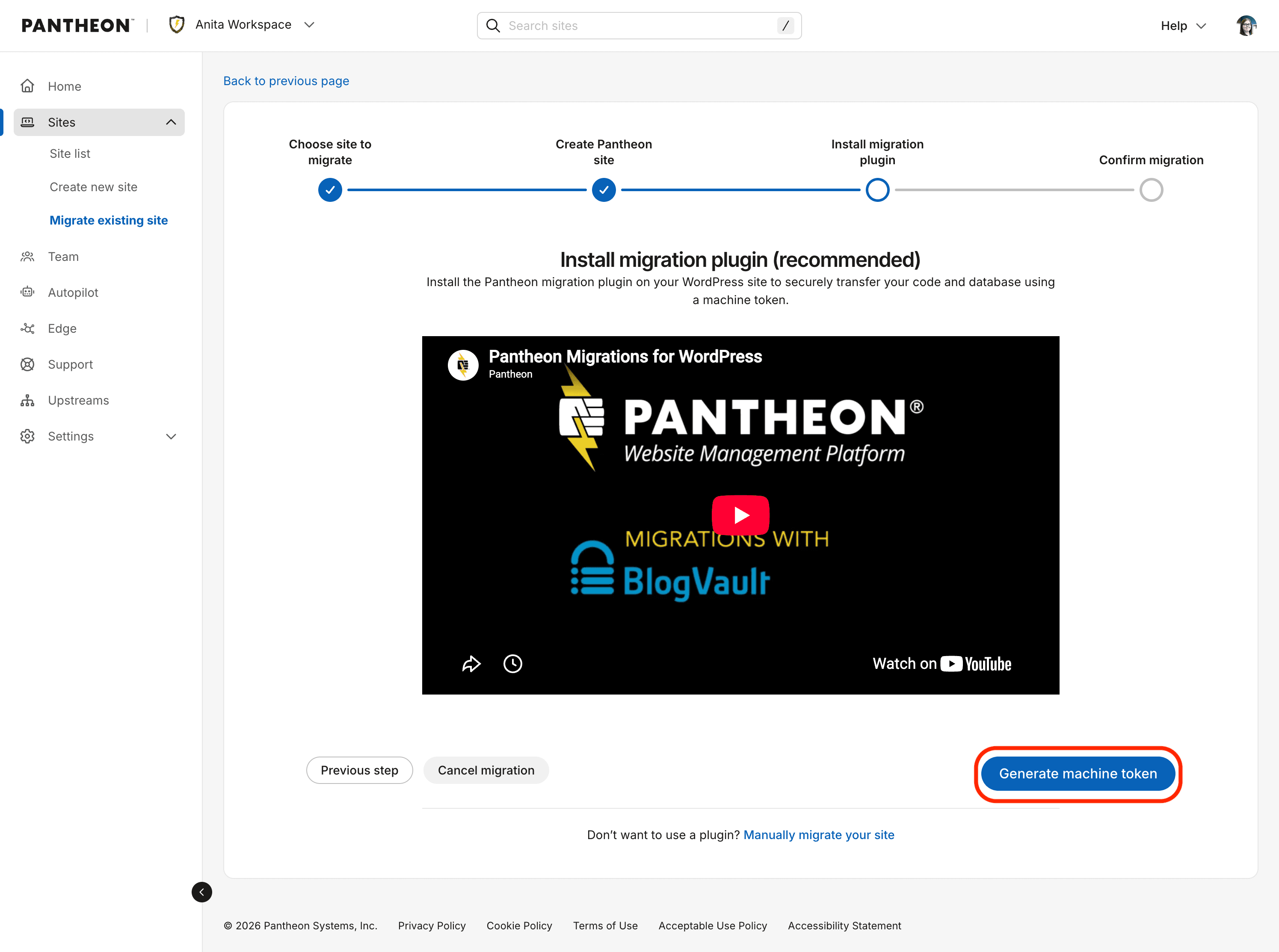 Begin process of installing plugin
