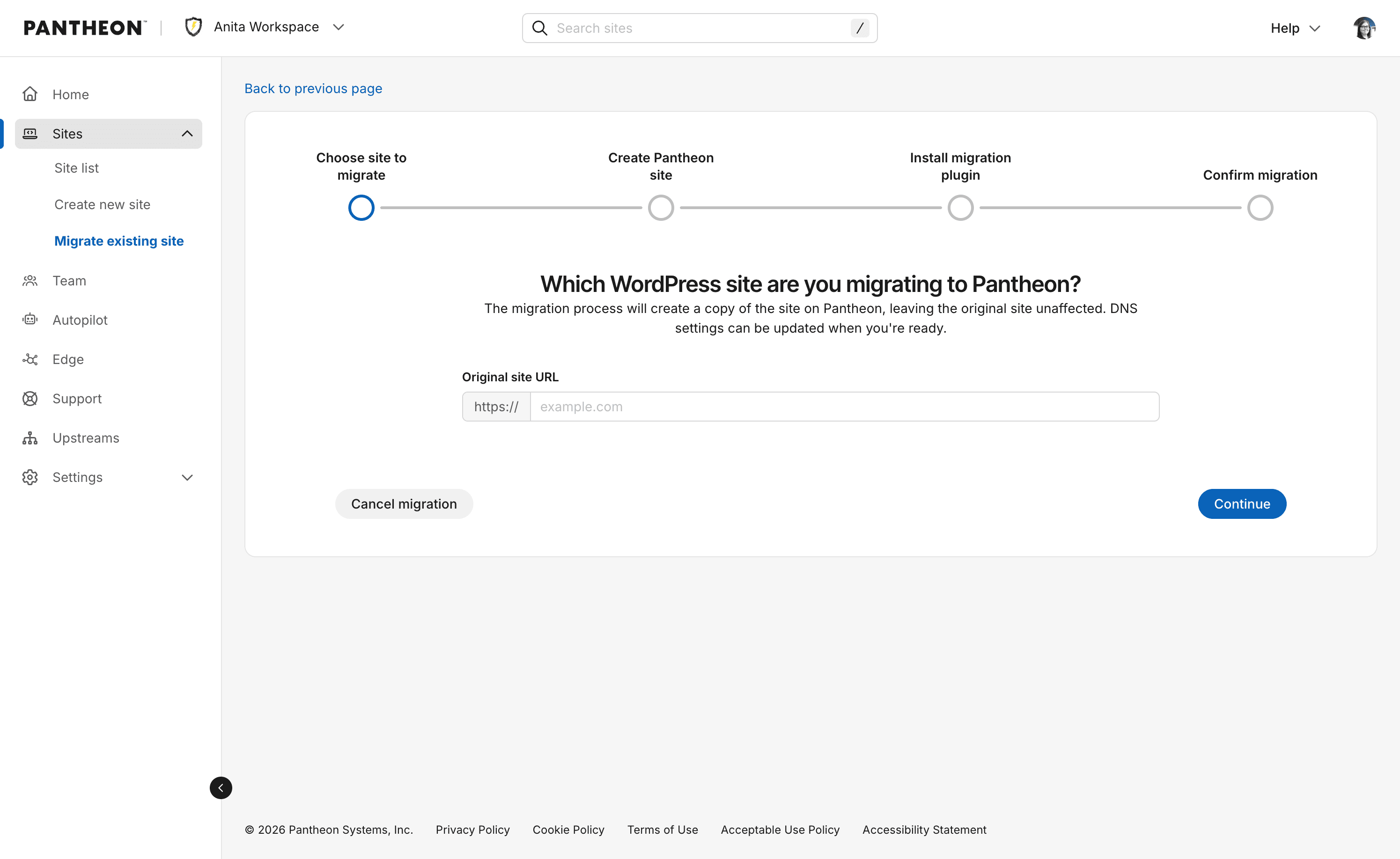 Migration interface for WordPress