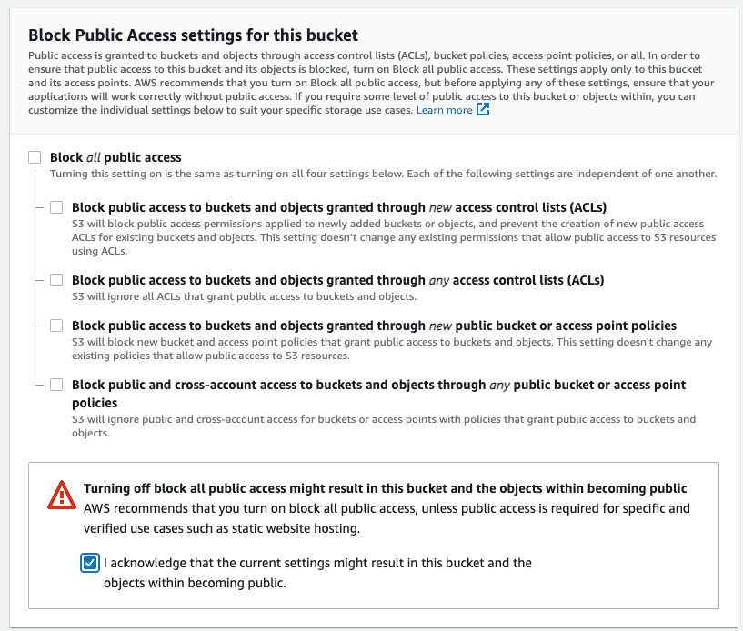 Create s3 bucket for WordPress