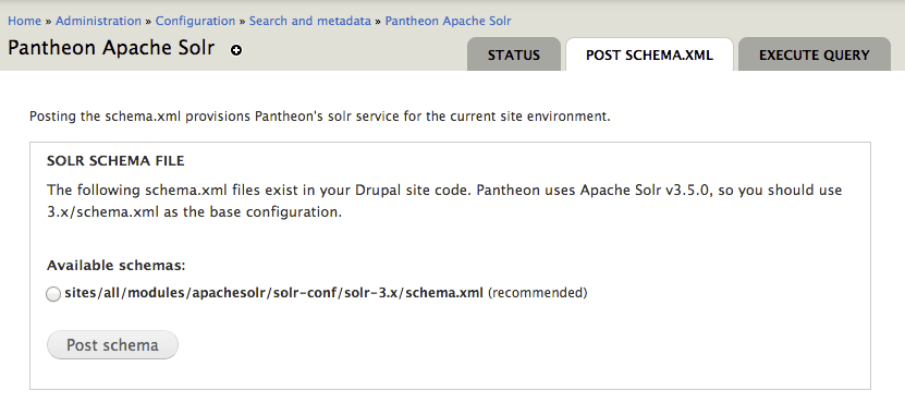 Solr configuration schema