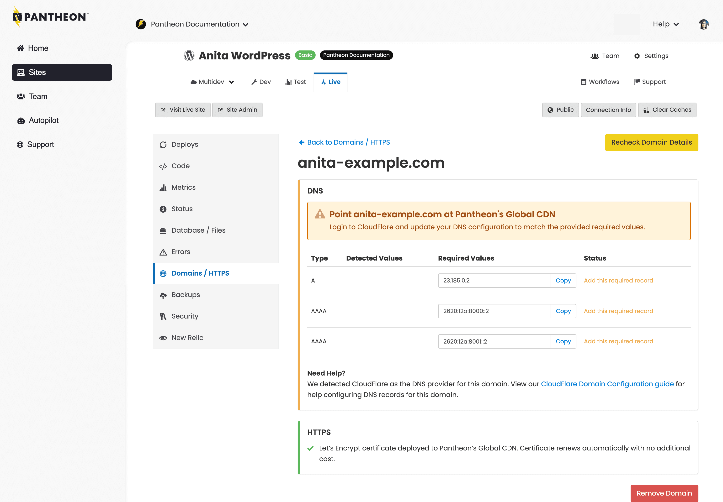 Domains / HTTPS