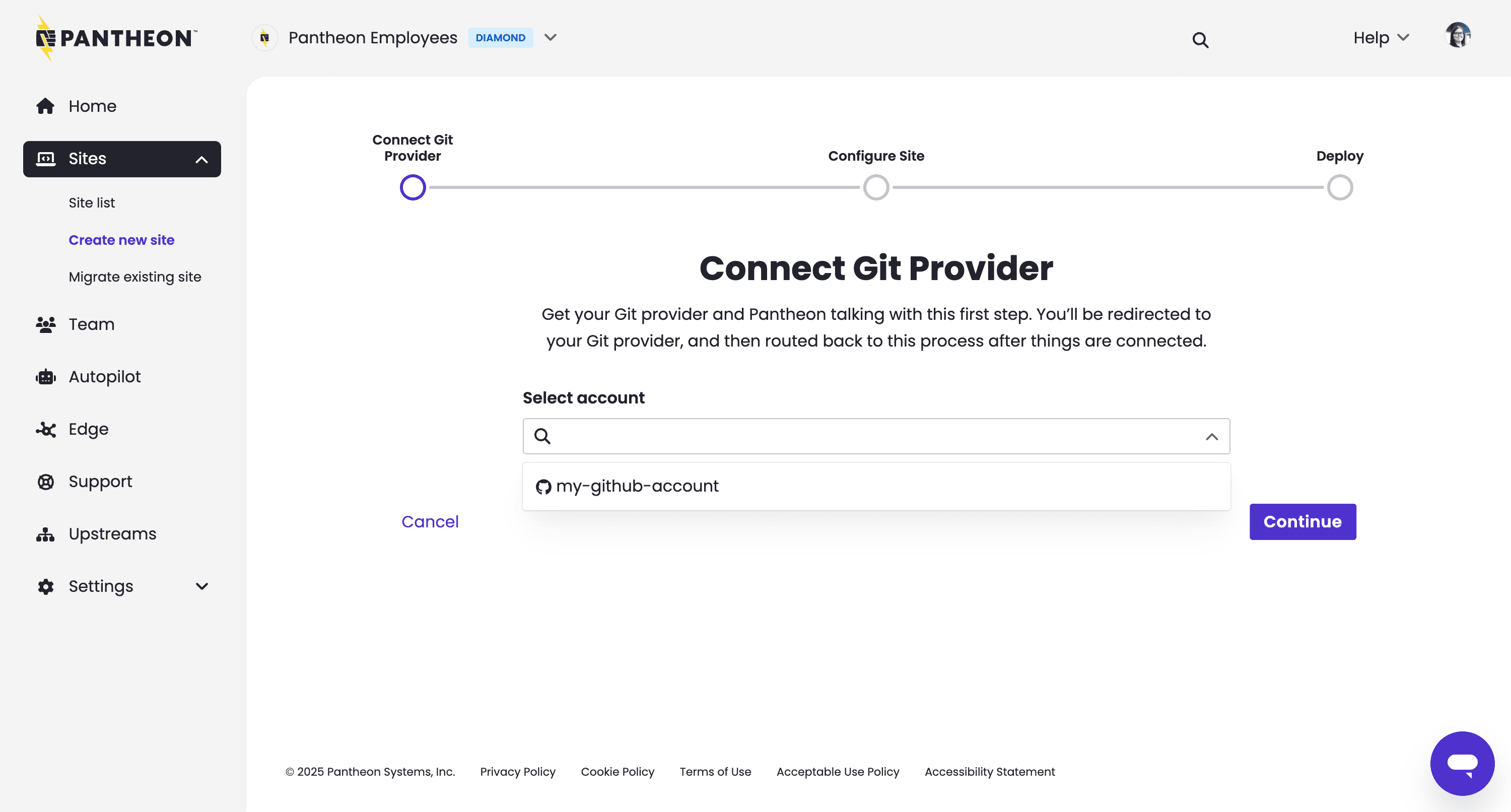 Select authorized account