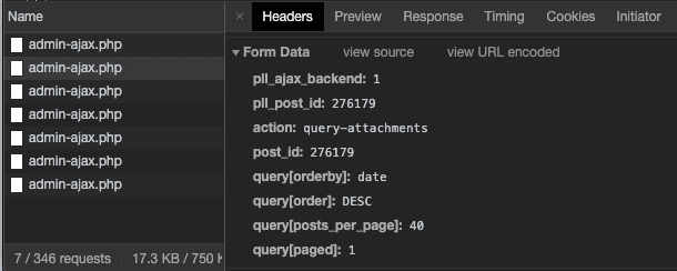 Chrome Developer Tools shows Headers tab and Form Data