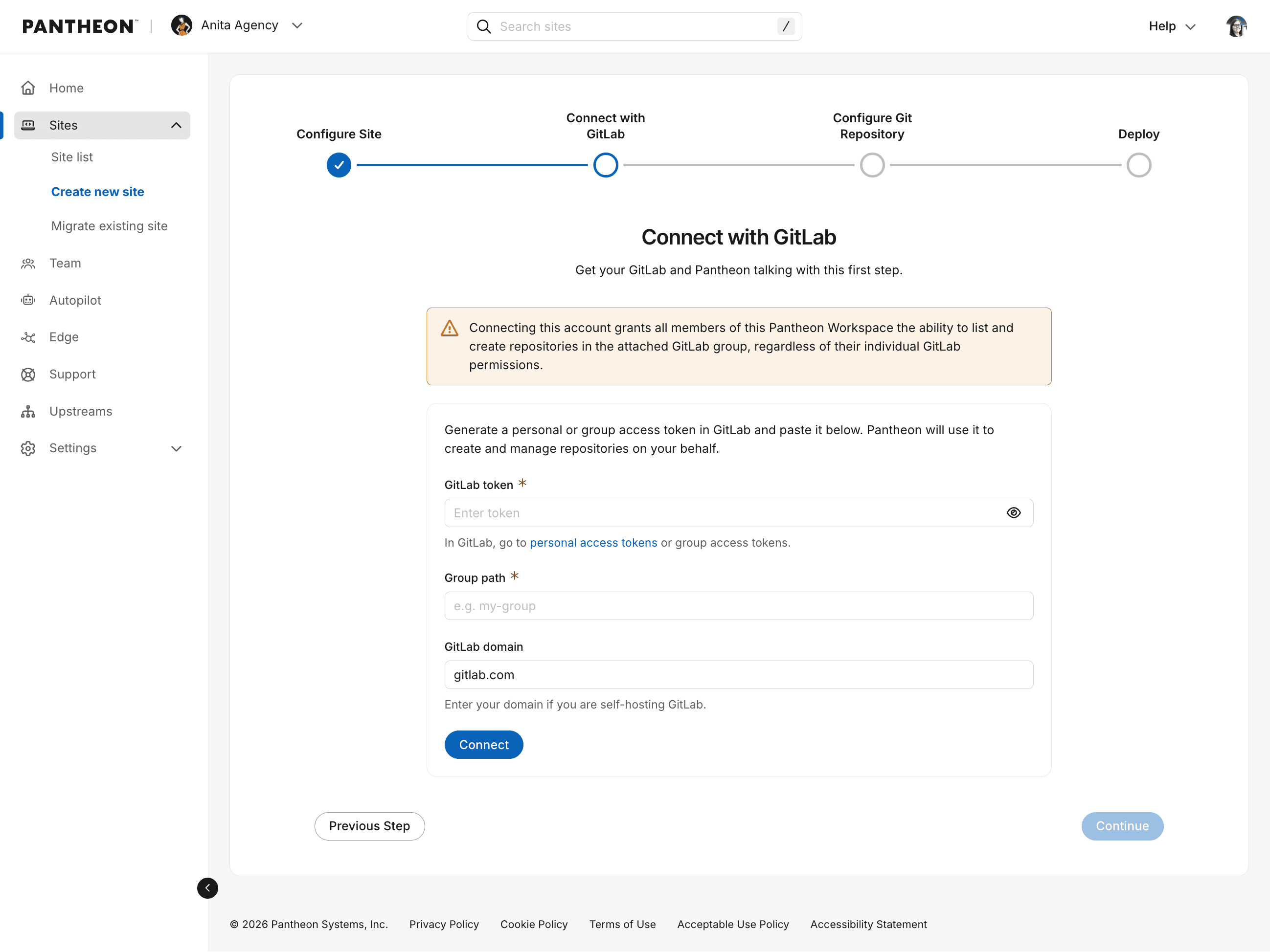 connect GitLab account