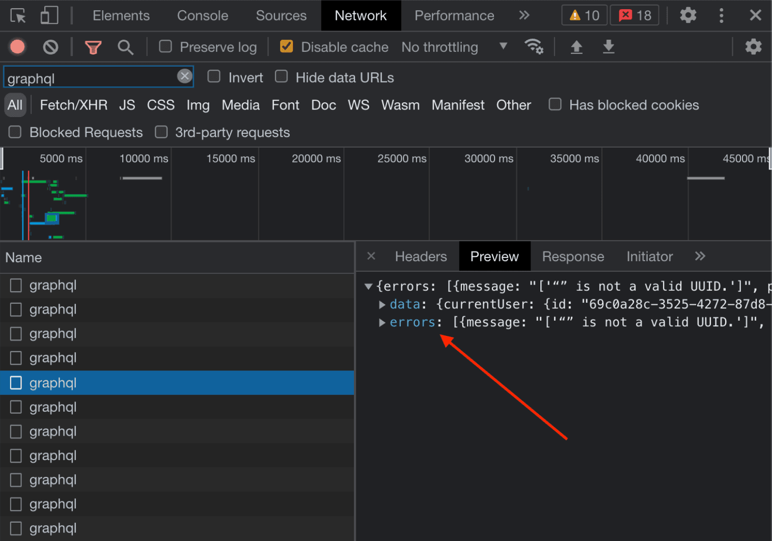 GraphQL Errors Key