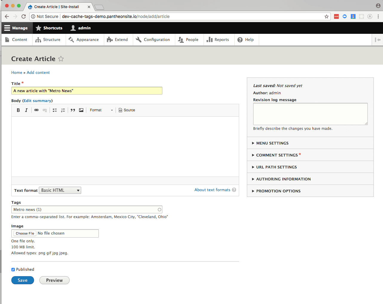 Node add form