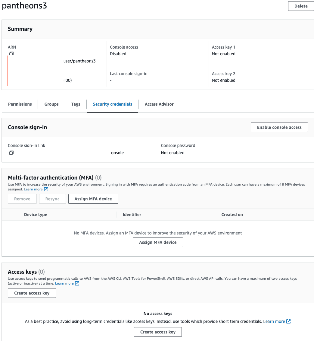 Create AWS S3 access step 7