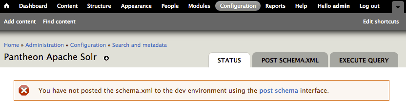 Drupal Admin Search and Metadata Solr