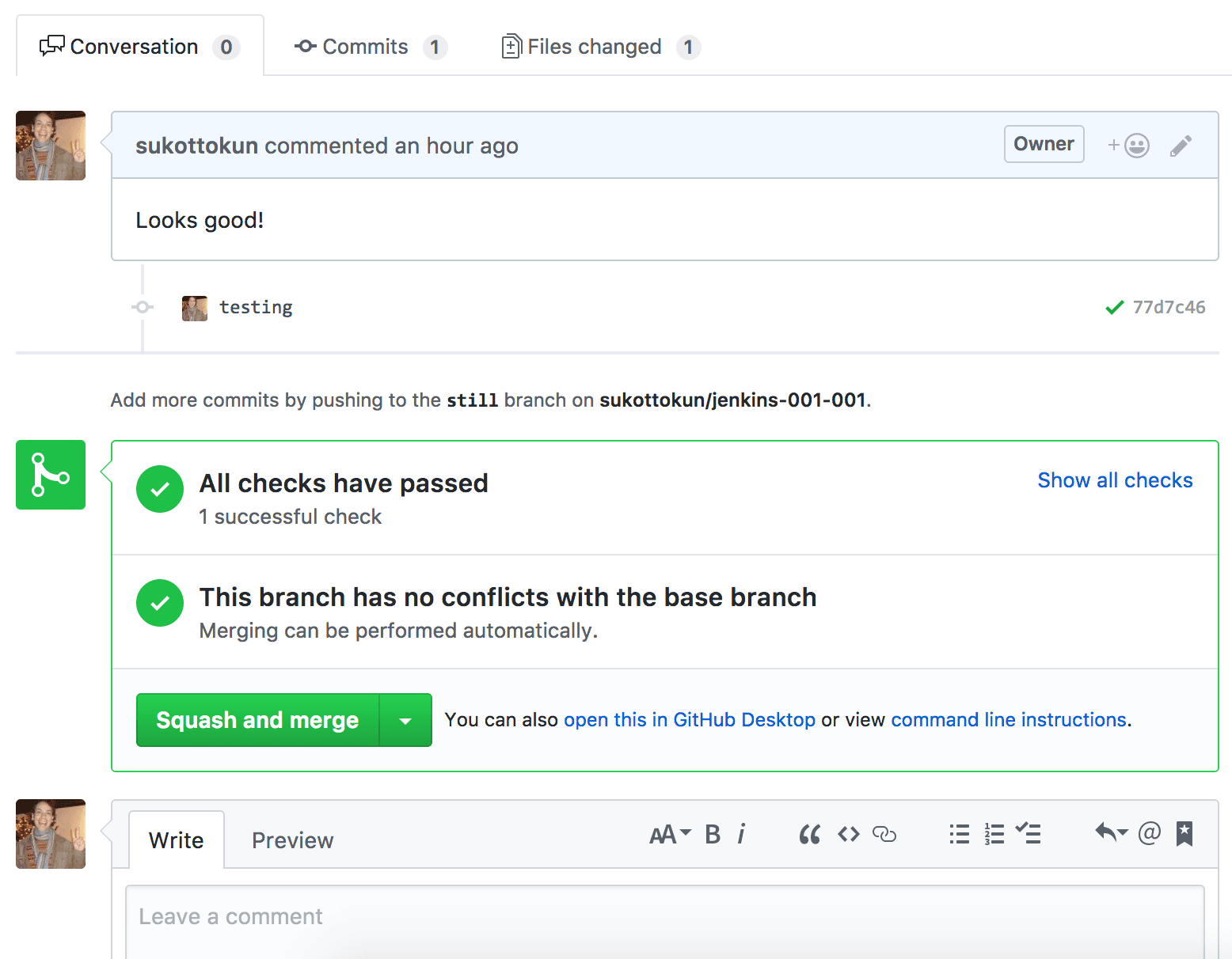 Passing Github test