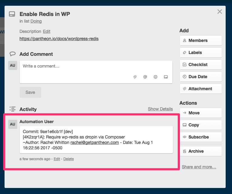 Trello card