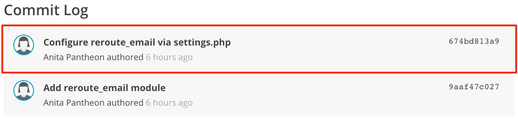 The dashboard displaying that the code was deployed to the Dev environment