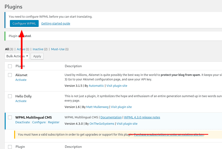 The Configure WMPL Button