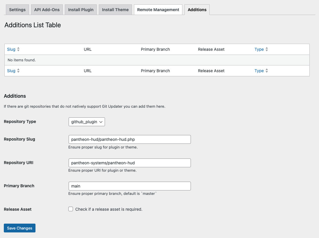 Git Updater Additions