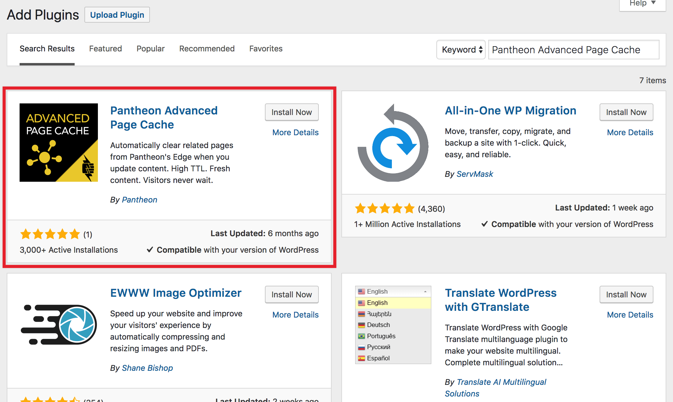 Install Pantheon Advanced Page Cache plugin
