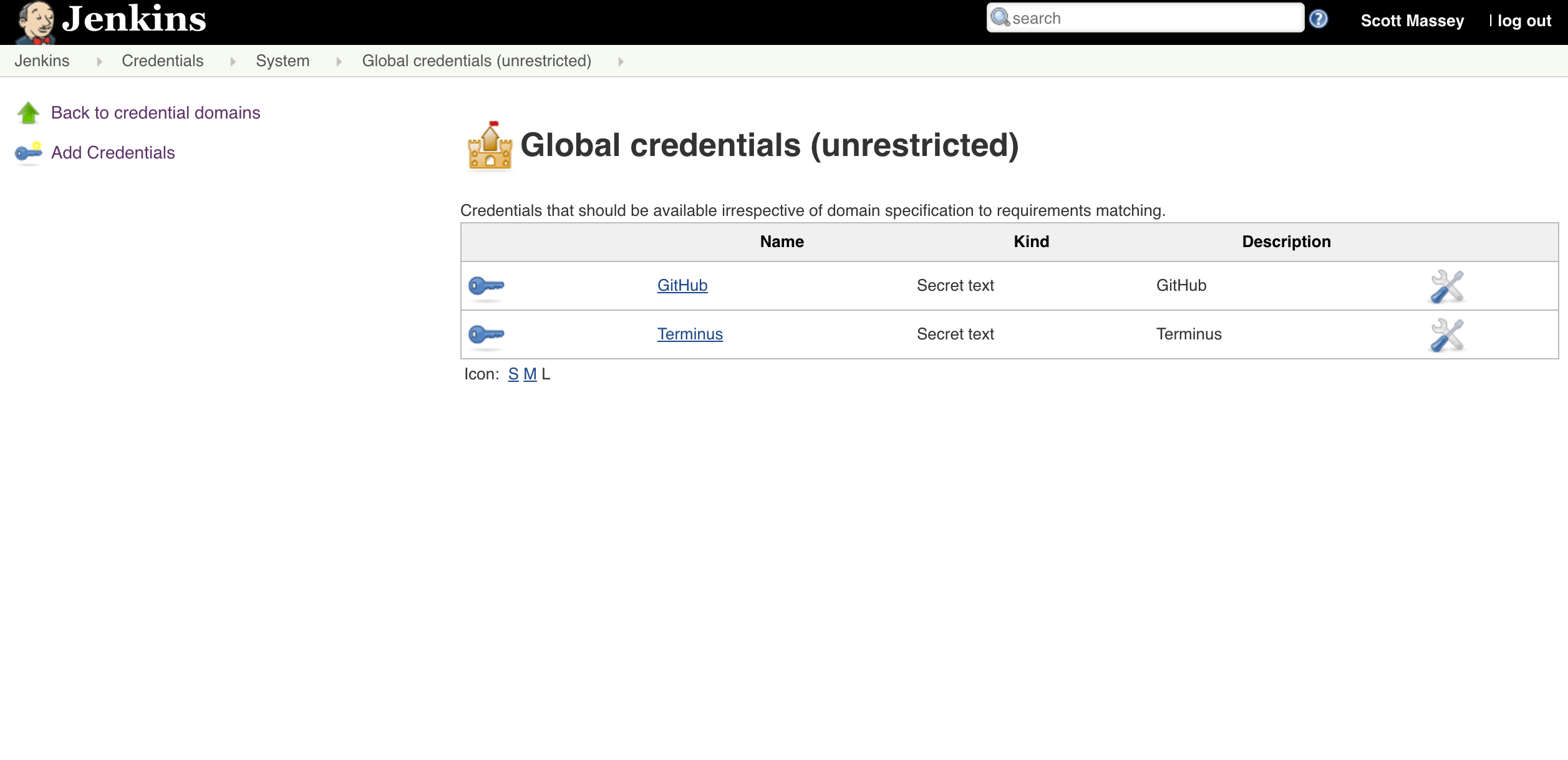 Credentials Page
