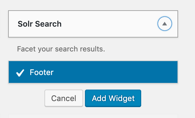 Solr Widget