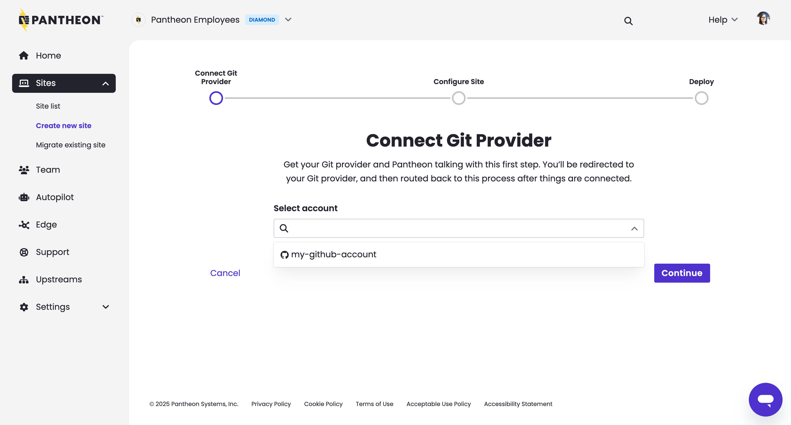 Select authorized account