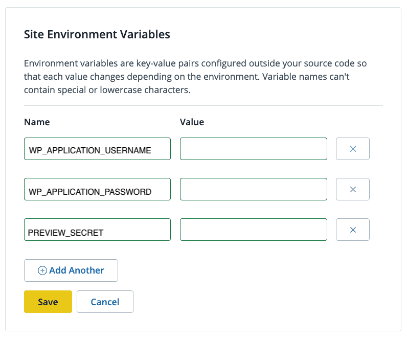 Site Environment Variables