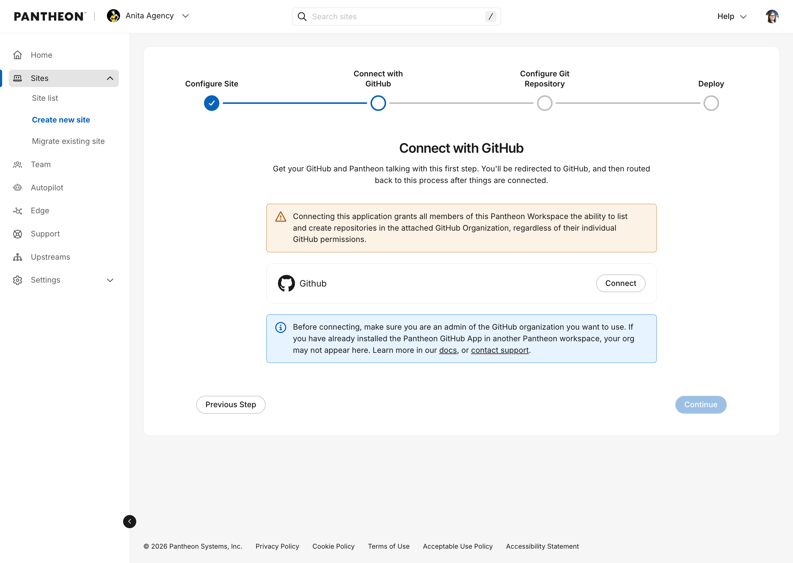 connect GitHub account