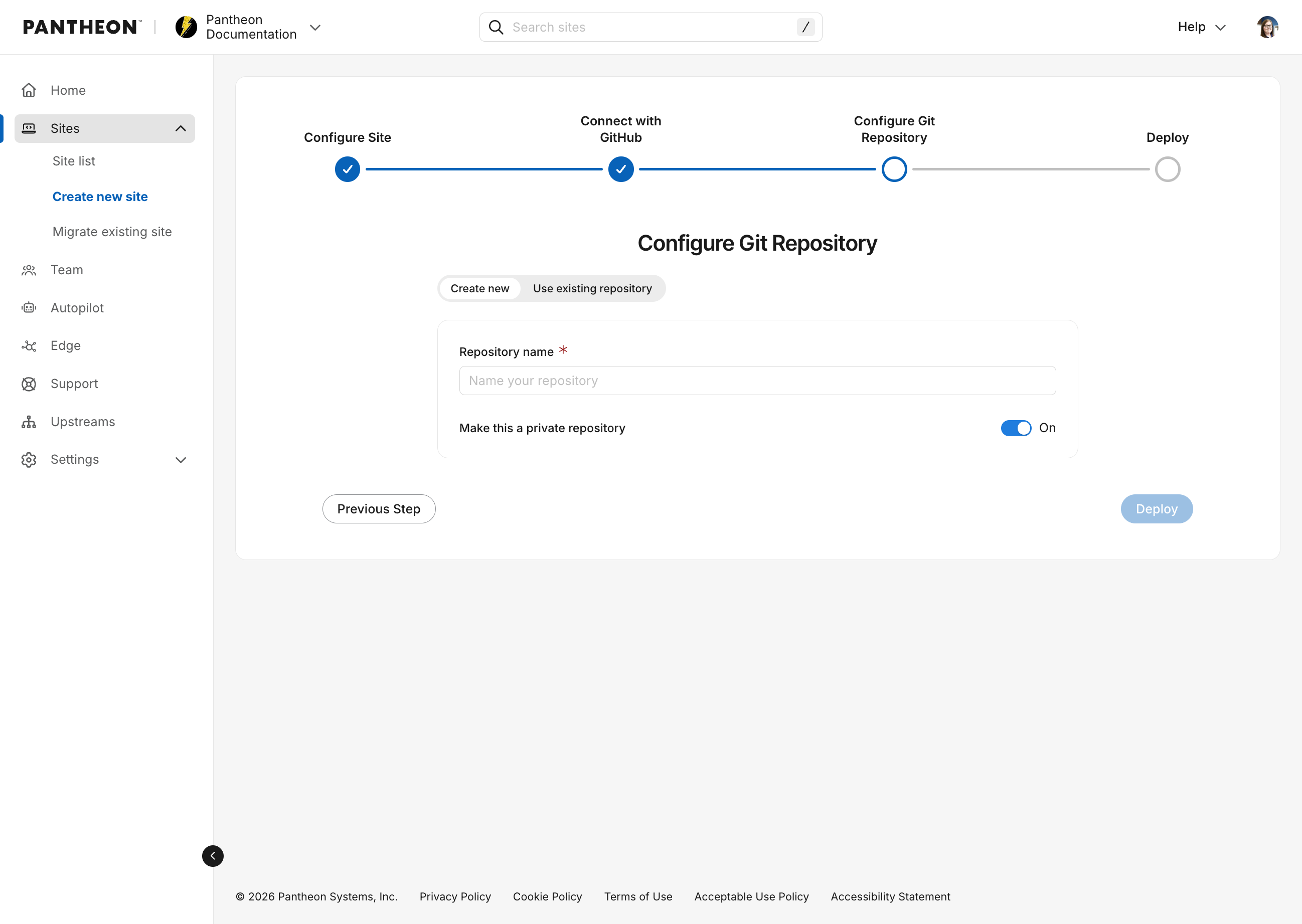 create new repository
