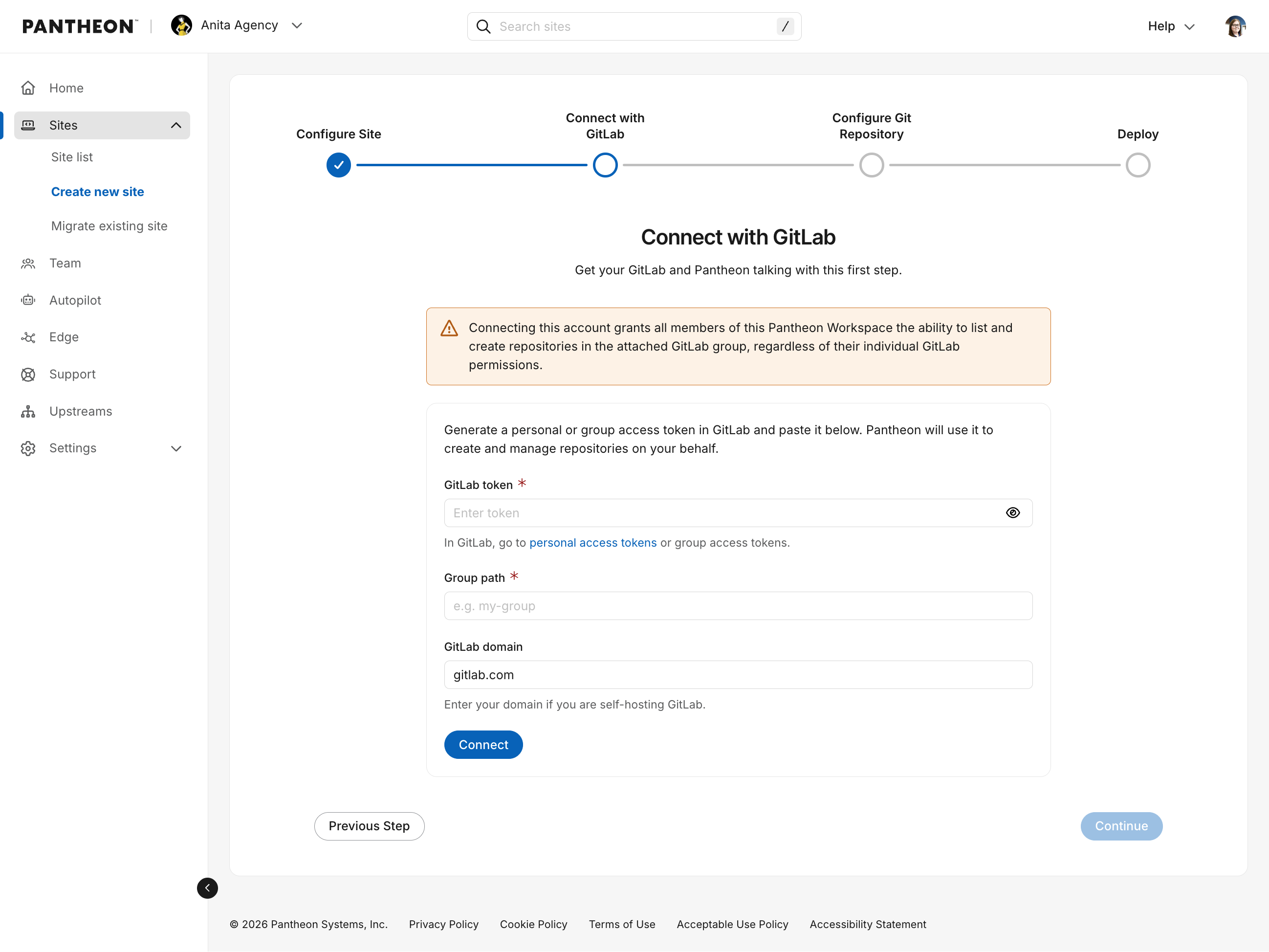 connect GitLab account