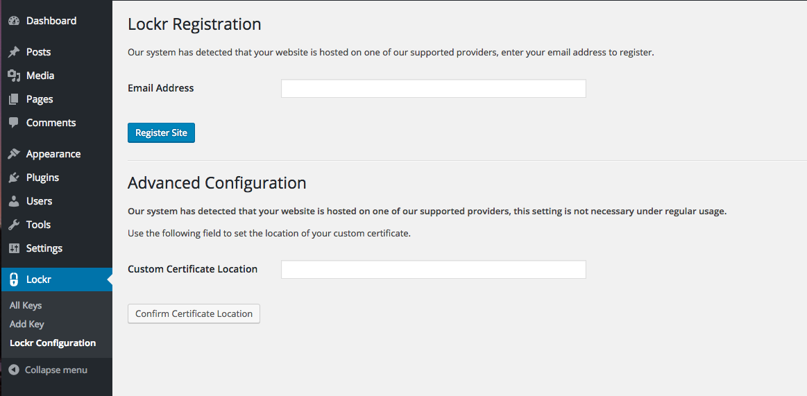 WP Lockr Configuration Example