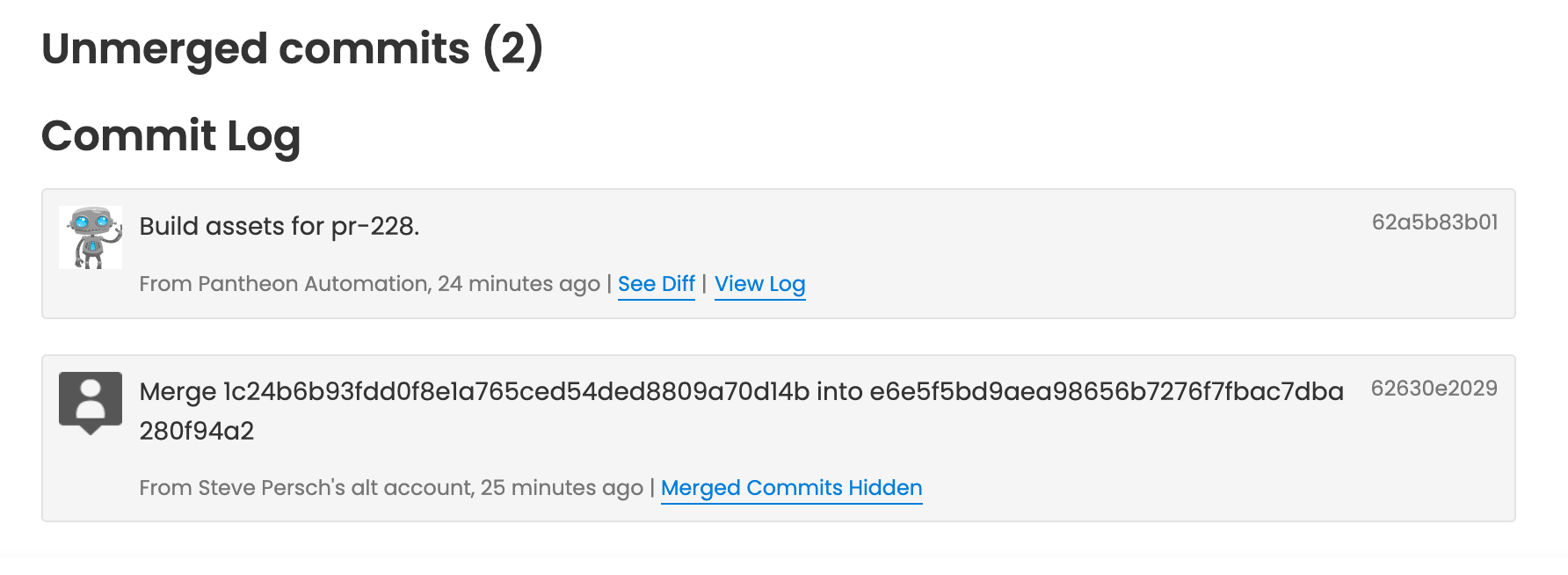 Push to Pantheon Action commit