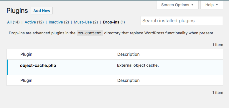 The object-cache Drop-In Plugin