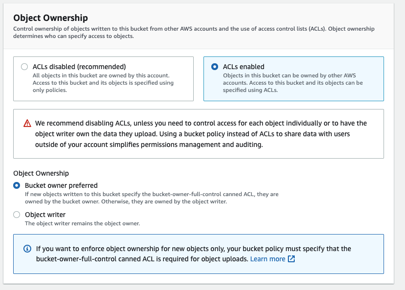 Create s3 bucket for WordPress