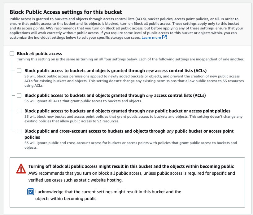 Create s3 bucket for WordPress