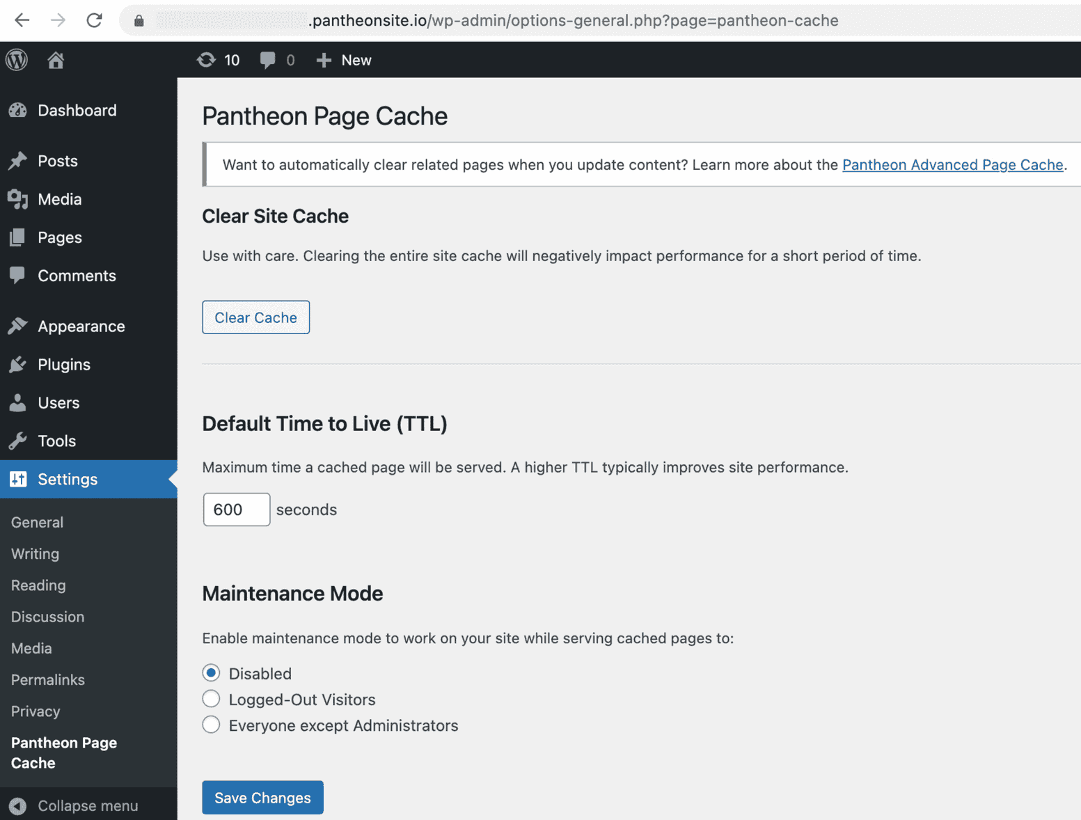 Pantheon WordPress Cache Plugin Configuration | WordPress ...