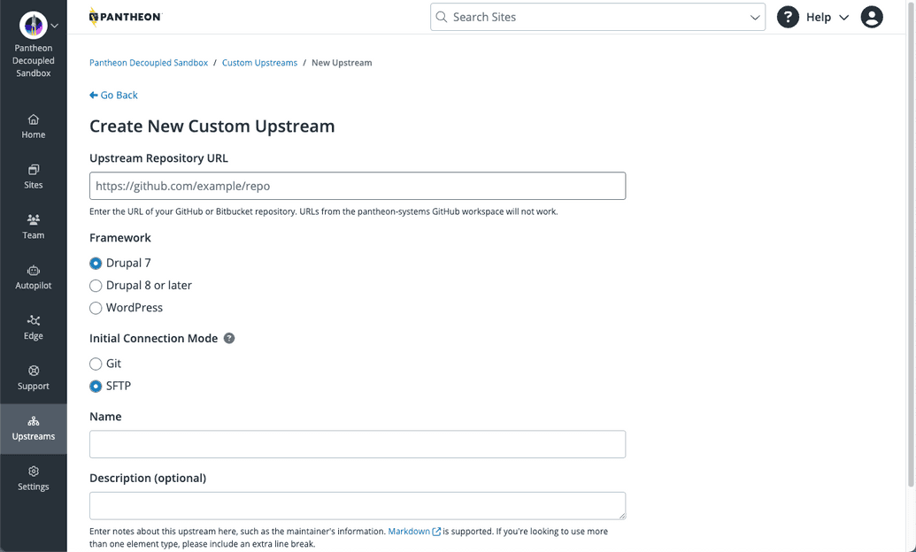 Add a Custom Upstream