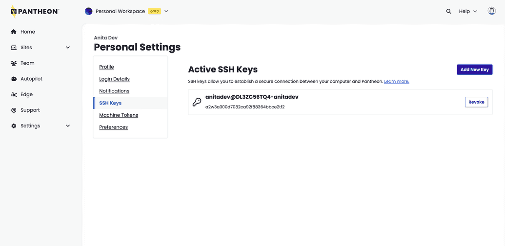 Delete SSH Key