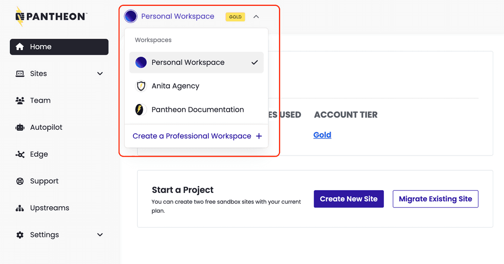 Workspace switcher shows a personal and Agency workspace