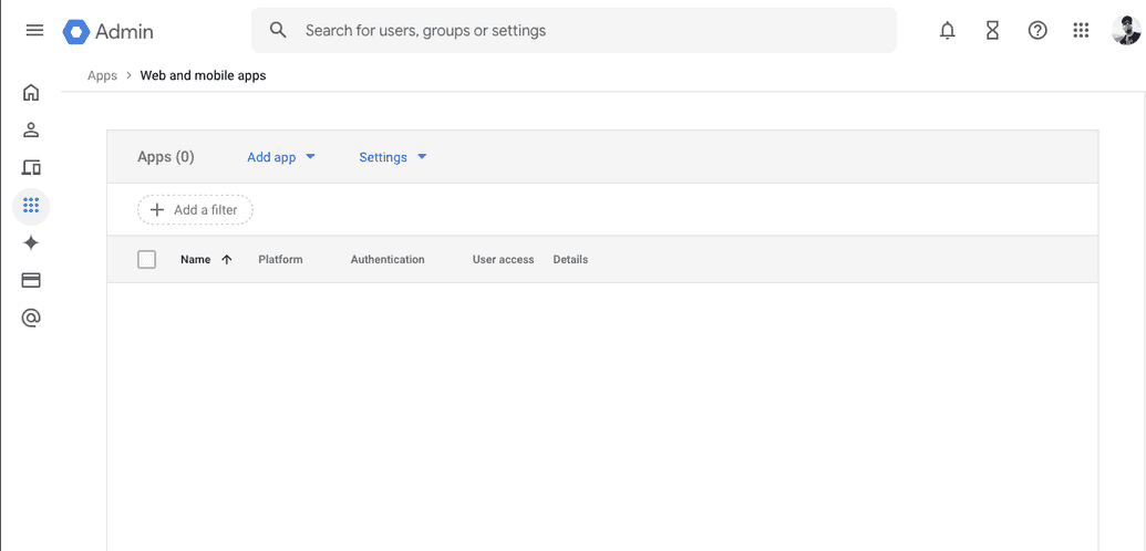 Google Console Web and Mobile Apps
