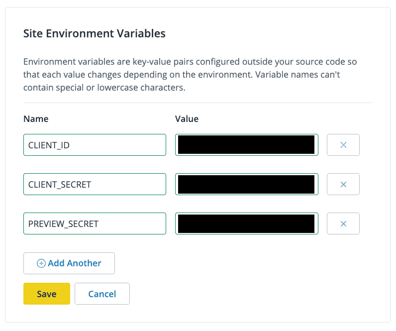 Site Environment Variables