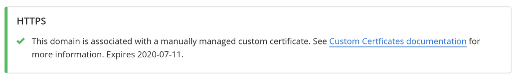 Custom Certificate Confirmation