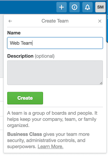 Create a team