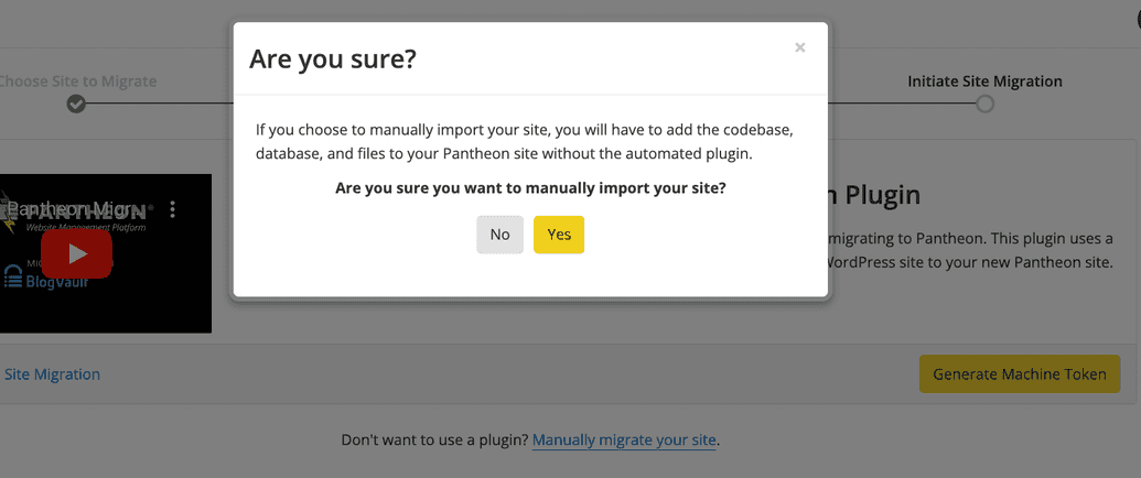 Choose Manual WordPress Migration